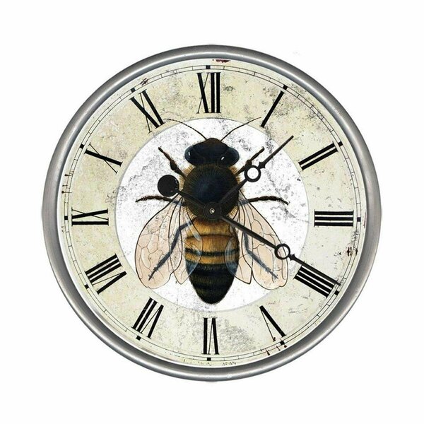 Homeroots 15 in. Vintage Rustic Bumbel Bee Wall Clock 401552